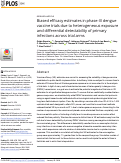 Cover page: Biased efficacy estimates in phase-III dengue vaccine trials due to heterogeneous exposure and differential detectability of primary infections across trial arms