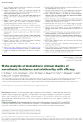 Cover page: Meta-analysis of stomatitis in clinical studies of everolimus: incidence and relationship with efficacy