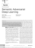 Cover page: Semantic Adversarial Deep Learning