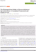 Cover page: The Metapopulation Bridge to Macroevolutionary Speciation Rates: A Conceptual Framework and Empirical Test.