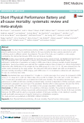 Cover page: Short Physical Performance Battery and all-cause mortality: systematic review and meta-analysis