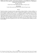 Cover page: Differential Metacognitive Activation in Intuitive versus Reflective Thinking in Classroom Assessment Test