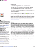 Cover page: Parents’ perspectives on a smartwatch intervention for children with ADHD: Rapid deployment and feasibility evaluation of a pilot intervention to support distance learning during COVID-19