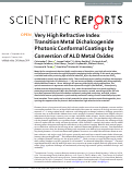 Cover page: Very High Refractive Index Transition Metal Dichalcogenide Photonic Conformal Coatings by Conversion of ALD Metal Oxides