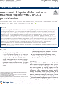 Cover page: Assessment of hepatocellular carcinoma treatment response with LI-RADS: a pictorial review