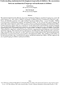 Cover page: Understanding mathematical development in preschool children: the association between mathematical language and mathematical abilities