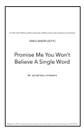 Cover page: Promise Me You Won't Believe A Single Word