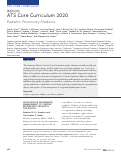 Cover page: ATS Core Curriculum 2020. Pediatric Pulmonary Medicine