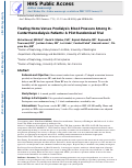 Cover page: Treating Home Versus Predialysis Blood Pressure Among In-Center Hemodialysis Patients: A Pilot Randomized Trial.