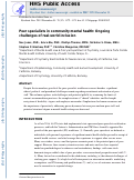 Cover page: Peer Specialists in Community Mental Health: Ongoing Challenges of Inclusion.