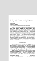 Cover page: The Participation Framework as a Mediating Tool in Kindergarten Journal Writing Activity