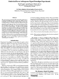 Cover page: Statistical Power in Response Signal Paradigm Experiments