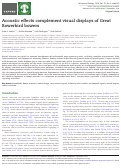 Cover page: Acoustic effects complement visual displays of Great Bowerbird bowers.