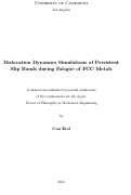 Cover page: Dislocation Dynamics Simulations of Persistent Slip Bands during Fatigue of FCC Metals