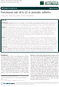 Cover page: Functional role of IL-22 in psoriatic arthritis