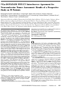 Cover page: 68Ga-DOTATATE PET/CT Interobserver Agreement for Neuroendocrine Tumor Assessment: Results of a Prospective Study on 50 Patients