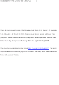 Cover page: Thinking about the past, present, and future: Time perspective and self‐esteem in adolescents, young adults, middle‐aged adults, and older adults