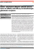 Cover page: Homo- and hetero-dimeric subunit interactions set affinity and efficacy in metabotropic glutamate receptors.