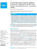 Cover page: A post-honeymoon measles epidemic in Burundi: mathematical model-based analysis and implications for vaccination timing.