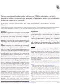 Cover page: Periconceptional folate intake influences DNA methylation at birth based on dietary source in an analysis of pediatric acute lymphoblastic leukemia cases and controls