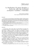 Cover page: La distriubuzione dei generi <i>Binaghites</i> e <i>Bathysciola</i> nelle Alpi Occidentali (Coleoptera: Carabidae e Cholevidae)