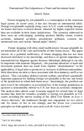 Cover page: Transnational Tort Litigation as a Trade and Investment Issue