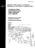 Cover page: A Comparison of Three Programming Models for Adaptive Applications on the Origin2000