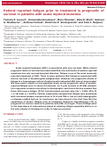 Cover page: Patient–reported fatigue prior to treatment is prognostic of survival in patients with acute myeloid leukemia