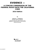 Cover page: Evidence-A Concise Comparison of the Federal Rules with the California Evidence Code (West 2014)