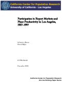 Cover page: Participation in Export Markets and Plant Productivity in Los Angeles, 1987-1997
