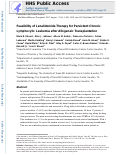 Cover page: Feasibility of Lenalidomide Therapy for Persistent Chronic Lymphocytic Leukemia after Allogeneic Transplantation.