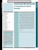 Cover page: Clinical proton MR spectroscopy in central nervous system disorders.