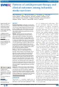 Cover page: Patterns of antidepressant therapy and clinical outcomes among ischaemic stroke survivors