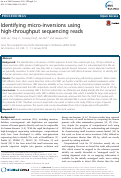 Cover page: Identifying micro-inversions using high-throughput sequencing reads