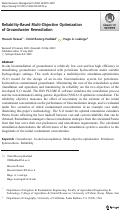 Cover page: Reliability-Based Multi-Objective Optimization of Groundwater Remediation