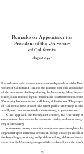 Cover page of Remarks on Appointment as President of the University of California