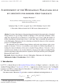 Cover page: A refinement of the Murnaghan-Nakayama rule by descents for border strip tableaux