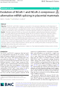 Cover page: Evolution of NCoR-1 and NCoR-2 corepressor alternative mRNA splicing in placental mammals