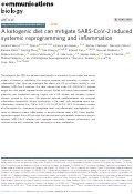 Cover page: A ketogenic diet can mitigate SARS-CoV-2 induced systemic reprogramming and inflammation