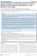 Cover page: Specific Responses of Salmonella enterica to Tomato Varieties and Fruit Ripeness Identified by In Vivo Expression Technology