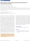 Cover page: Gastric bypass surgery patients warrant special attention for preventing urinary stones