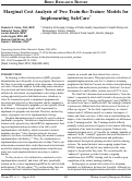 Cover page: Marginal Cost Analysis of Two Train-the-Trainer Models for Implementing SafeCare