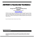 Cover page: ASHRAE and residential ventilation