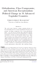 Cover page: Globalization, Class Compromise, and American Exceptionalism: Political Change in 16 Advanced Capitalist Countries