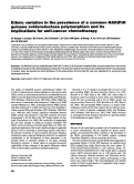 Cover page: Ethnic variation in the prevalence of a common NAD(P)H quinone oxidoreductase polymorphism and its implications for anti-cancer chemotherapy