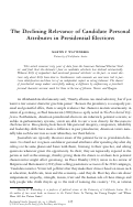 Cover page: The Declining Relevance of Candidate Personal Attributes in Presidential Elections