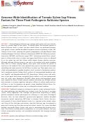 Cover page: Genome-Wide Identification of Tomato Xylem Sap Fitness Factors for Three Plant-Pathogenic Ralstonia Species