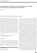 Cover page: Environmental Constraints on the Mechanics of Crawling and Burrowing Using Hydrostatic Skeletons