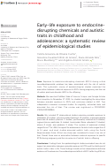 Cover page: Early-life exposure to endocrine-disrupting chemicals and autistic traits in childhood and adolescence: a systematic review of epidemiological studies.
