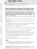 Cover page: Matrix metalloproteinase haplotypes associated with coronary artery aneurysm formation in patients with Kawasaki disease